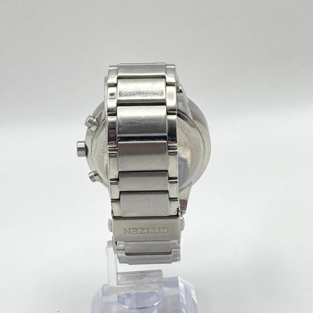 Citizen Eco-Drive Axiom Chronograph Watch Men 38mm Black Date H504-S086906 7.25